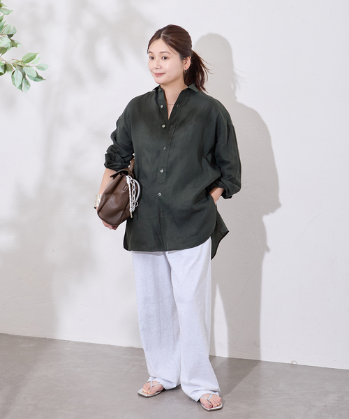 TICCA(ティッカ)の「【TICCA / ティッカ】リネンスクエアビッグシャツ uni(シャツ/ブラウス・レディース・ブラウン/ピンク/カーキ・FREE)」の5枚目の写真