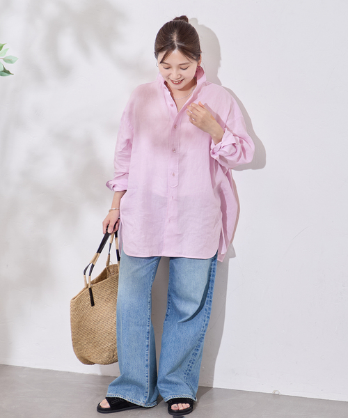TICCA(ティッカ)の「【TICCA / ティッカ】リネンスクエアビッグシャツ uni(シャツ/ブラウス・レディース・ブラウン/ピンク/カーキ・FREE)」の6枚目の写真
