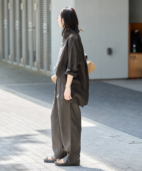 TICCA(ティッカ)の「【TICCA / ティッカ】リネンスクエアビッグシャツ uni(シャツ/ブラウス・レディース・ブラウン/ピンク/カーキ・FREE)」の7枚目の写真