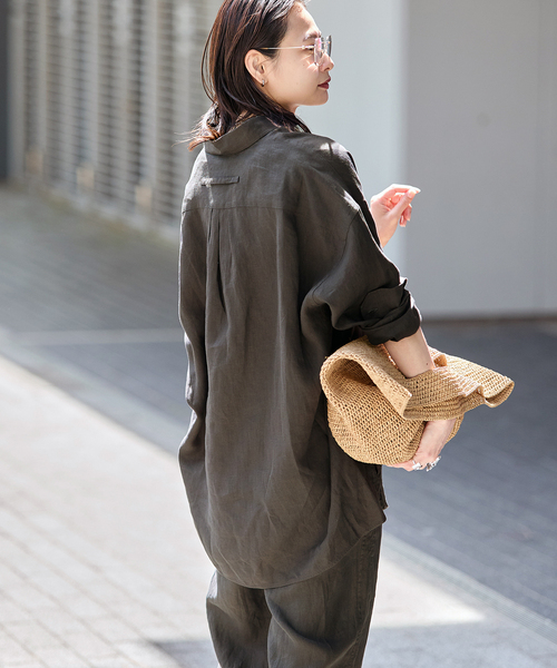 TICCA(ティッカ)の「【TICCA / ティッカ】リネンスクエアビッグシャツ uni(シャツ/ブラウス・レディース・ブラウン/ピンク/カーキ・FREE)」の10枚目の写真