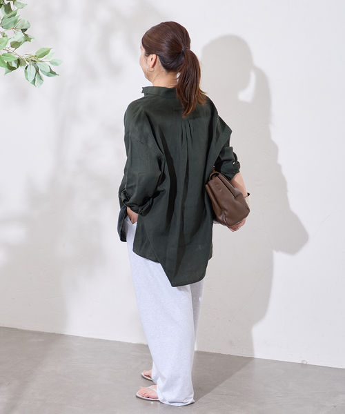 TICCA(ティッカ)の「【TICCA / ティッカ】リネンスクエアビッグシャツ uni(シャツ/ブラウス・レディース・ブラウン/ピンク/カーキ・FREE)」の11枚目の写真