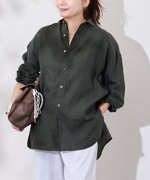 TICCA(ティッカ)の「【TICCA / ティッカ】リネンスクエアビッグシャツ uni(シャツ/ブラウス・レディース・ブラウン/ピンク/カーキ・FREE)」の12枚目の写真