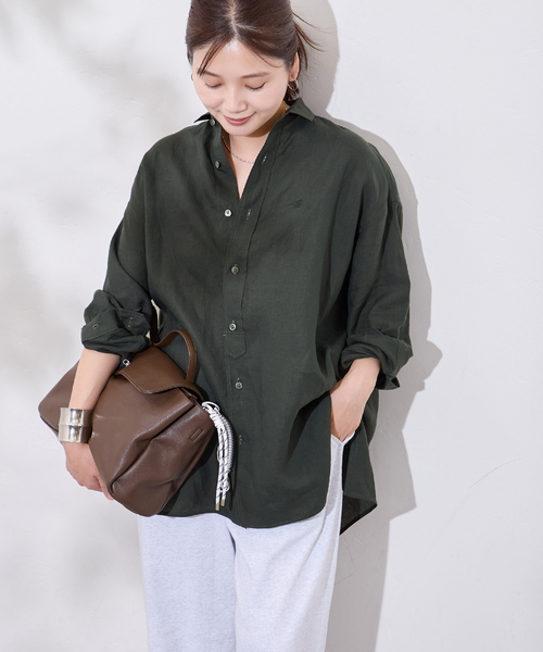 TICCA(ティッカ)の「【TICCA / ティッカ】リネンスクエアビッグシャツ uni(シャツ/ブラウス・レディース・ブラウン/ピンク/カーキ・FREE)」の13枚目の写真