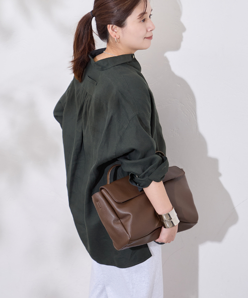 TICCA(ティッカ)の「【TICCA / ティッカ】リネンスクエアビッグシャツ uni(シャツ/ブラウス・レディース・ブラウン/ピンク/カーキ・FREE)」の14枚目の写真