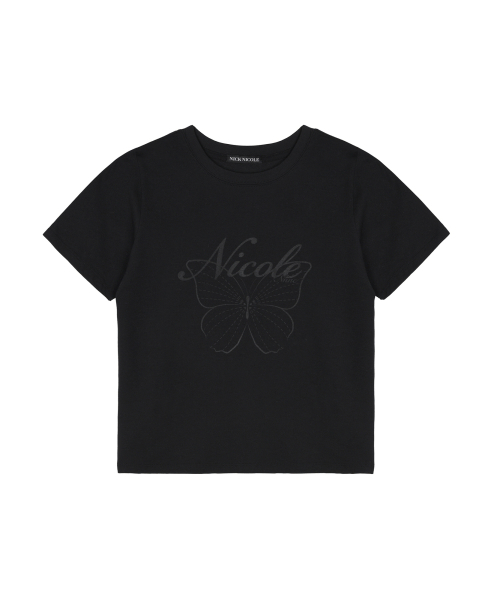 NICK&NICOLE(ニックアンドニコール)の「NICOLE BUTTERFLY SLIM TOP_BLACK(Tシャツ/カットソー・レディース・その他・FREE)」の3枚目の写真