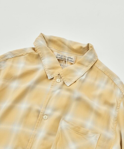 REMI RELIEF（レミレリーフ）の「【REMI RELIEF/レミレリーフ】レーヨンツイルオンブレS/Sシャツ（シャツ/ブラウス・メンズ・ブルー/イエロー・M/L/XL）」の10枚目の写真