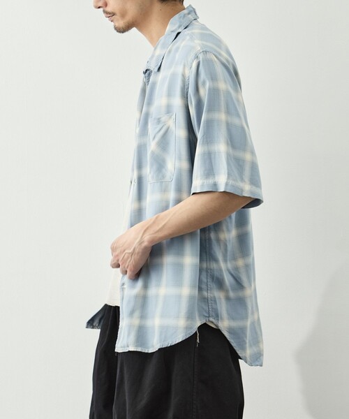 REMI RELIEF（レミレリーフ）の「【REMI RELIEF/レミレリーフ】レーヨンツイルオンブレS/Sシャツ（シャツ/ブラウス・メンズ・ブルー/イエロー・M/L/XL）」の13枚目の写真