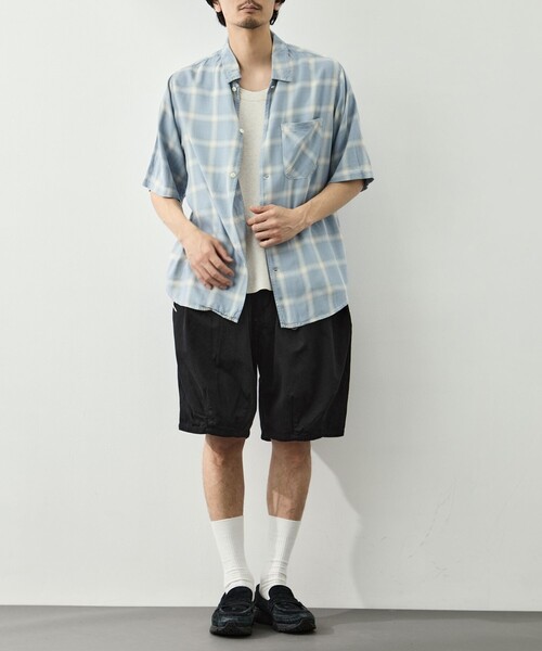 REMI RELIEF（レミレリーフ）の「【REMI RELIEF/レミレリーフ】レーヨンツイルオンブレS/Sシャツ（シャツ/ブラウス・メンズ・ブルー/イエロー・M/L/XL）」の15枚目の写真