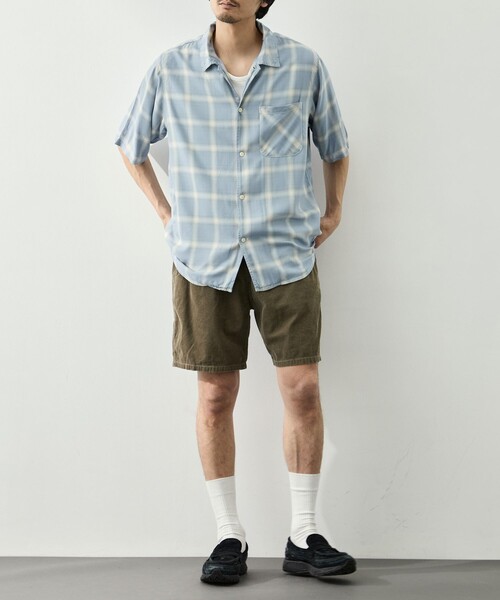 REMI RELIEF（レミレリーフ）の「【REMI RELIEF/レミレリーフ】レーヨンツイルオンブレS/Sシャツ（シャツ/ブラウス・メンズ・ブルー/イエロー・M/L/XL）」の17枚目の写真