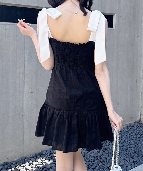 INGNI(イング)の「配色リボンコットンレースミニワンピース(ワンピース・レディース・ホワイト×ブラック/ブラック×ホワイト・M)」の17枚目の写真
