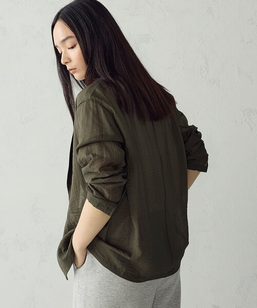 COMME CA ISM(コムサイズム)の「シアージャケット(テーラードジャケット・レディース・ネイビー/ベージュ/カーキ・MEDIUM/LARGE)」の21枚目の写真