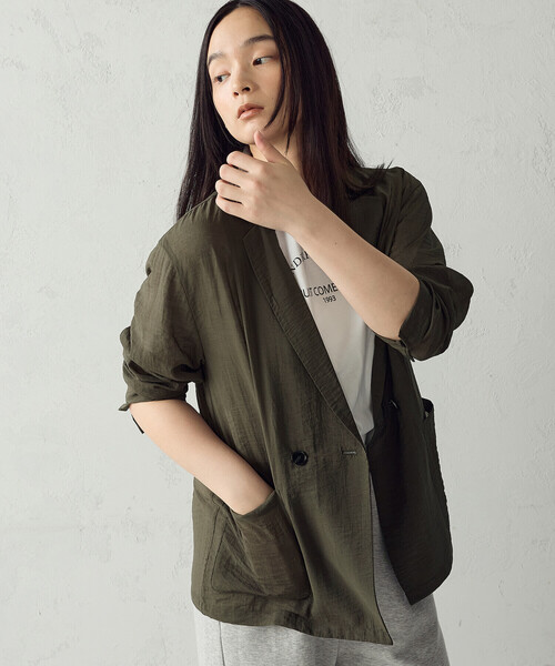 COMME CA ISM(コムサイズム)の「シアージャケット(テーラードジャケット・レディース・ネイビー/ベージュ/カーキ・MEDIUM/LARGE)」の18枚目の写真