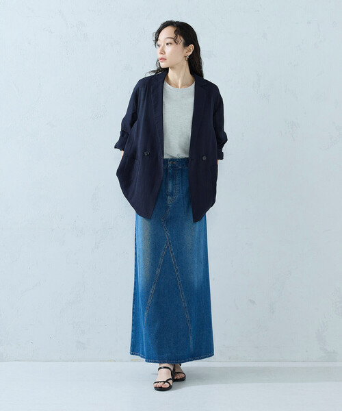 COMME CA ISM(コムサイズム)の「シアージャケット(テーラードジャケット・レディース・ネイビー/ベージュ/カーキ・MEDIUM/LARGE)」の9枚目の写真