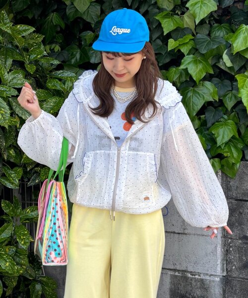HELLO.SANFRANCISCO(ハローサンフランシスコ)の「【HELLO.SANFRANCISCO/ハローサンフランシスコ】ドット柄フリルシアーパーカー(パーカー・レディース・ピンク/グリーン/ホワイト・ONE SIZE)」の17枚目の写真