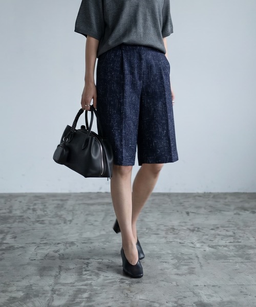 STYLE DELI(スタイルデリ)の「【BLK001】ミックスツイードハーフパンツ(その他パンツ・レディース・グレー/ネイビー/ブラウン・FREE)」の3枚目の写真