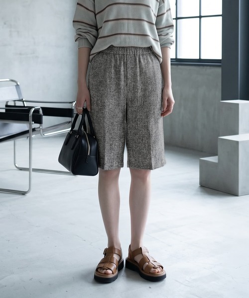STYLE DELI(スタイルデリ)の「【BLK001】ミックスツイードハーフパンツ(その他パンツ・レディース・グレー/ネイビー/ブラウン・FREE)」の1枚目の写真