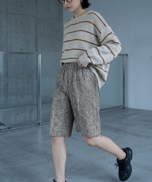 STYLE DELI(スタイルデリ)の「【BLK001】ミックスツイードハーフパンツ(その他パンツ・レディース・グレー/ネイビー/ブラウン・FREE)」の22枚目の写真