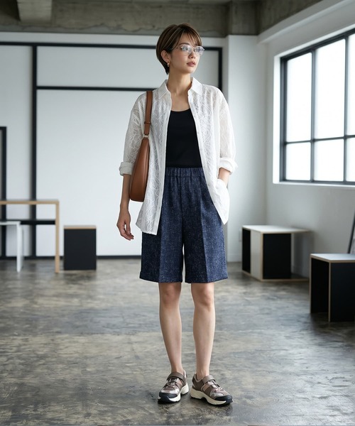 STYLE DELI(スタイルデリ)の「【BLK001】ミックスツイードハーフパンツ(その他パンツ・レディース・グレー/ネイビー/ブラウン・FREE)」の6枚目の写真