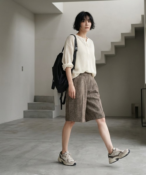 STYLE DELI(スタイルデリ)の「【BLK001】ミックスツイードハーフパンツ(その他パンツ・レディース・グレー/ネイビー/ブラウン・FREE)」の10枚目の写真