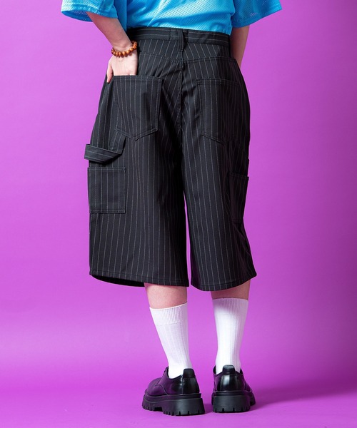 a.p.o.v.(エーピーオービー)の「a.p.o.v. ピンストライプTRバギーペインターハーフパンツ(その他パンツ・メンズ・グレー/ブラック・M)」の5枚目の写真