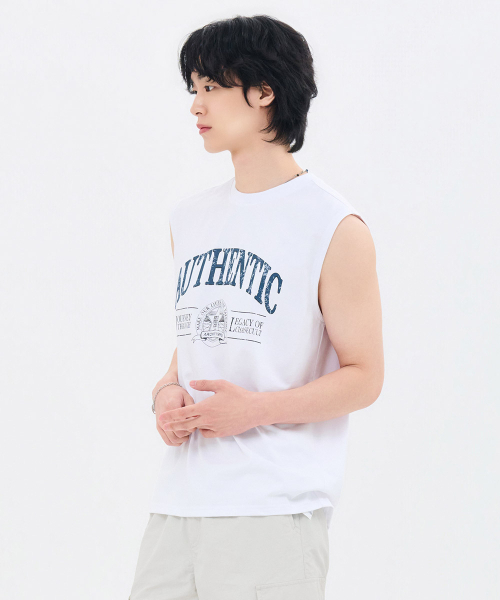 CHASECULT(チェイスカルト)の「メンズグラフィックノースリーブTシャツ-FCRK5912E01(Tシャツ/カットソー・メンズ・ホワイト・100/110/95/105)」の2枚目の写真