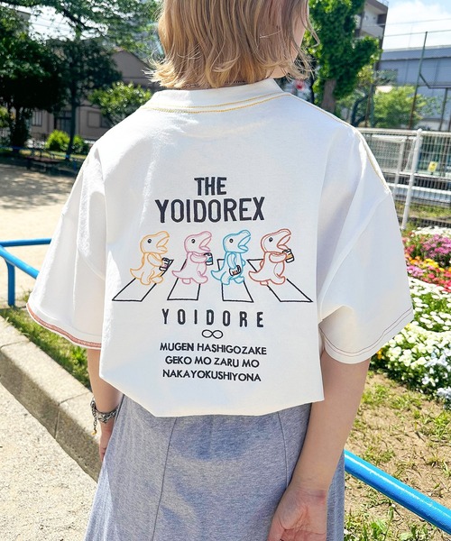 DOUBLE NAME(ダブルネーム)の「【YOIDORE】×【m:rex】 YOIDOREX BACK刺しゅうTEE(Tシャツ/カットソー・レディース・ブルー/オフホワイト/ブラック系・FREE)」の2枚目の写真