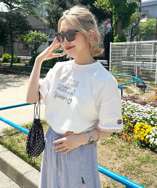 DOUBLE NAME(ダブルネーム)の「【YOIDORE】×【m:rex】 YOIDOREX BACK刺しゅうTEE(Tシャツ/カットソー・レディース・ブルー/オフホワイト/ブラック系・FREE)」の9枚目の写真