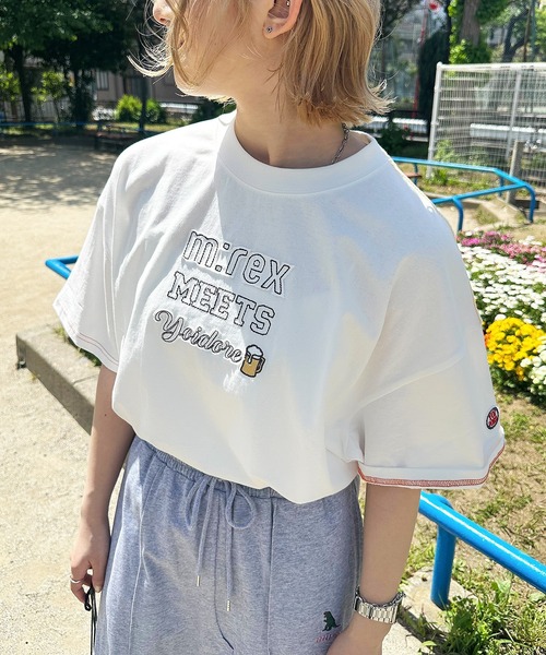 DOUBLE NAME(ダブルネーム)の「【YOIDORE】×【m:rex】 YOIDOREX BACK刺しゅうTEE(Tシャツ/カットソー・レディース・ブルー/オフホワイト/ブラック系・FREE)」の12枚目の写真