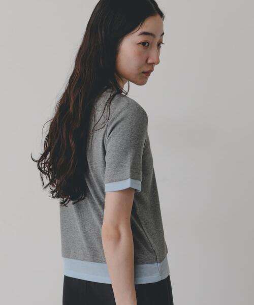 SENSE OF PLACE by URBAN RESEARCH(センスオブプレイスバイアーバンリサーチ)の「ヘンリーネックレイヤードトップ(半袖)(Tシャツ/カットソー・レディース・グレー/ブラック/ベージュ・ONE)」の9枚目の写真