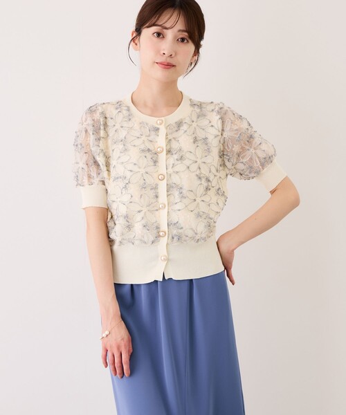 Jayro(ジャイロ)の「フラワー刺繍シアーニットカーディガン(カーディガン/ボレロ・レディース・キナリ/ホワイト系その他3/ホワイト系その他5・FREE)」の18枚目の写真