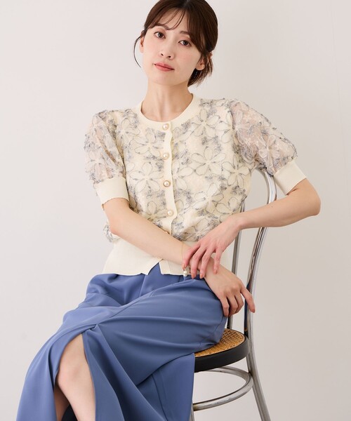 Jayro(ジャイロ)の「フラワー刺繍シアーニットカーディガン(カーディガン/ボレロ・レディース・キナリ/ホワイト系その他3/ホワイト系その他5・FREE)」の21枚目の写真