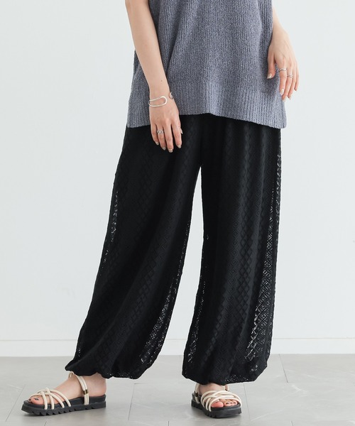 n'OrLABEL(ノアールレーベル)の「【冷感】レースバルーンパンツ(その他パンツ・レディース・グレー/ブラック・1/2)」の2枚目の写真