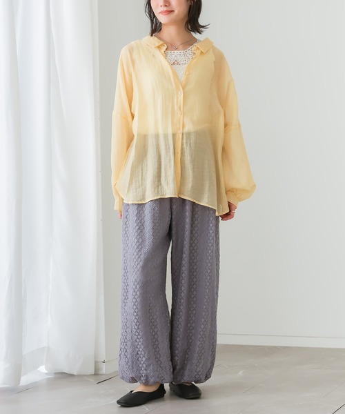 n'OrLABEL(ノアールレーベル)の「【冷感】レースバルーンパンツ(その他パンツ・レディース・グレー/ブラック・1/2)」の7枚目の写真