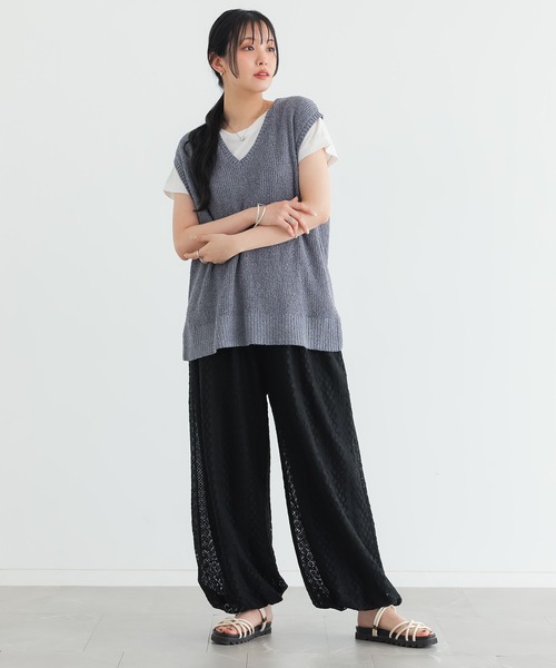 n'OrLABEL(ノアールレーベル)の「【冷感】レースバルーンパンツ(その他パンツ・レディース・グレー/ブラック・1/2)」の9枚目の写真