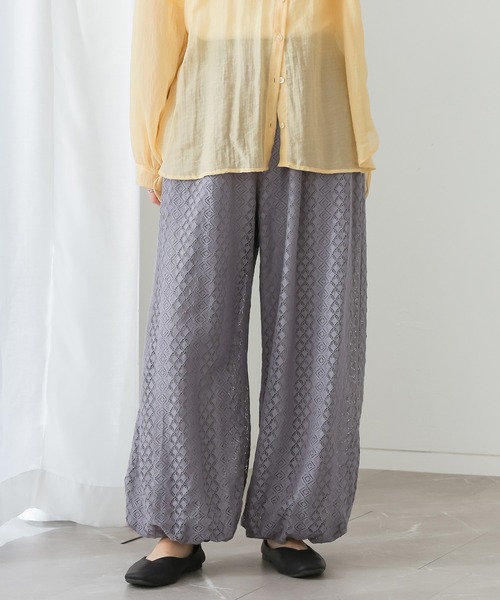 n'OrLABEL(ノアールレーベル)の「【冷感】レースバルーンパンツ(その他パンツ・レディース・グレー/ブラック・1/2)」の4枚目の写真