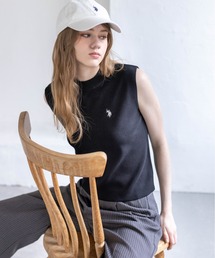 【U.S. POLO ASSN.】clear 別注 ミラノリブノースリーブニットトップス