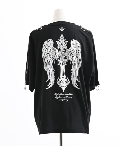REFLEM(レフレム)の「『REFLEM/レフレム』ショルダーZIP箔プリントTシャツ(Tシャツ/カットソー・レディース・ブラック×パープル/ブラック×シルバー・FREE)」の17枚目の写真