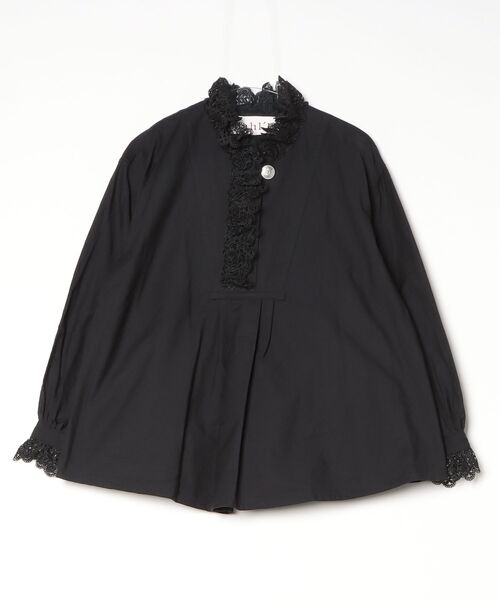 dahl'ia（ダリア）の「●DAH lace/frill（シャツ/ブラウス・レディース・ブラック/ホワイト・ONE SIZE）」の2枚目の写真