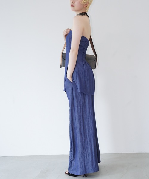 chuclla(チュクラ)の「デニムライクセットアップ chw26s336(セットアップ・レディース・ブルー・L/M)」の2枚目の写真