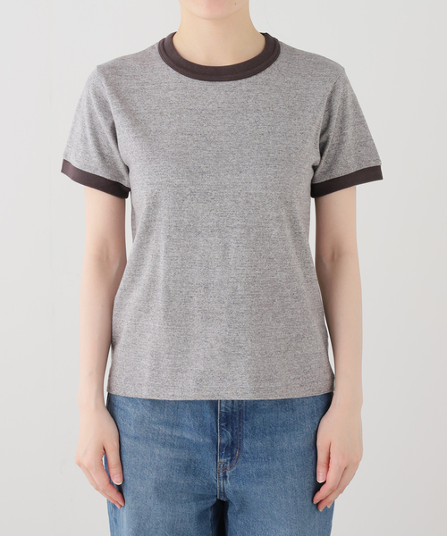 Healthknit(ヘルスニット)の「HEALTH KNIT TOMPKINS JERSEY RINGER S/S:Tシャツ(Tシャツ/カットソー・レディース・チャコールグレー・FREE)」の4枚目の写真