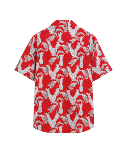 THESHIRTHOUSE（ザシャツハウス）の「ハワイアンシャツ パイナップル レッド メンズ レディース（シャツ/ブラウス・メンズ・レッド・S1/S2/S3）」の2枚目の写真