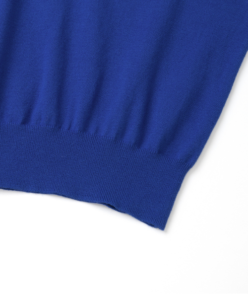 KNITTED(ニッティド)の「(W) ベーシックエッセンシャルウォッシャブルラウンド半袖ニット コバルトブルー(ニット/セーター・レディース・その他・FREE)」の5枚目の写真