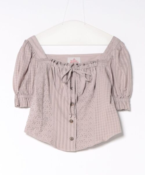 Vivienne Westwood(ヴィヴィアンウエストウッド)の「Lace MIX Overdie Top(シャツ/ブラウス・レディース・グレー/ブラック・FREE)」の1枚目の写真