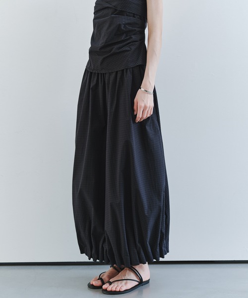 tageechita(タジチタ)の「【tageechita】タックバルーンヘムロングスカート(スカート・レディース・アイボリー/クリアブラック・L/M/S)」の5枚目の写真