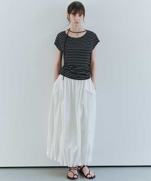 tageechita(タジチタ)の「【tageechita】タックバルーンヘムロングスカート(スカート・レディース・アイボリー/クリアブラック・L/M/S)」の7枚目の写真