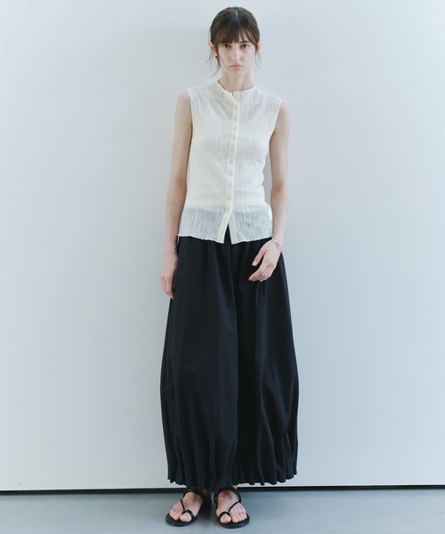 tageechita(タジチタ)の「【tageechita】タックバルーンヘムロングスカート(スカート・レディース・アイボリー/クリアブラック・L/M/S)」の10枚目の写真