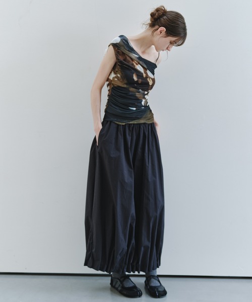 tageechita(タジチタ)の「【tageechita】タックバルーンヘムロングスカート(スカート・レディース・アイボリー/クリアブラック・L/M/S)」の15枚目の写真