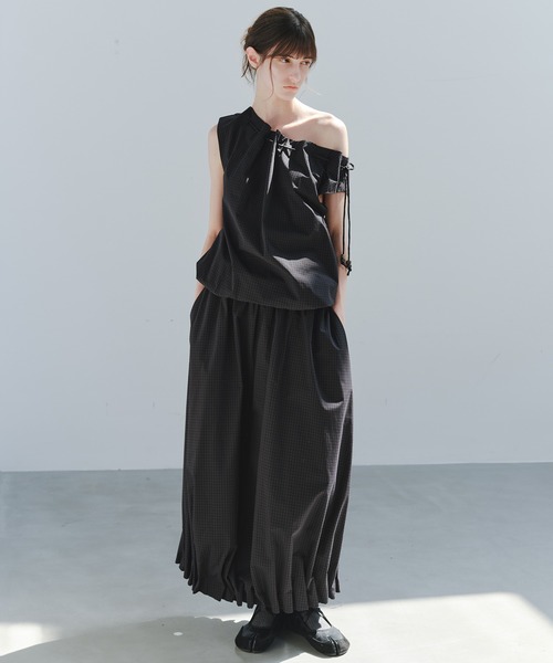 tageechita(タジチタ)の「【tageechita】タックバルーンヘムロングスカート(スカート・レディース・アイボリー/クリアブラック・L/M/S)」の21枚目の写真
