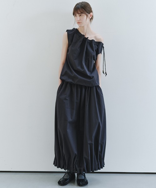 tageechita(タジチタ)の「【tageechita】タックバルーンヘムロングスカート(スカート・レディース・アイボリー/クリアブラック・L/M/S)」の22枚目の写真