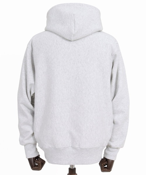 1minute 1second(ワンミニットワンセカンド)の「mpa4162-12oz brushed back hooded parka with heart patch パーカー(1M26A250)(パーカー・メンズ・ブラック×ホワイト/ブラック×ブルー/アッシュ・M/L/XL)」の17枚目の写真